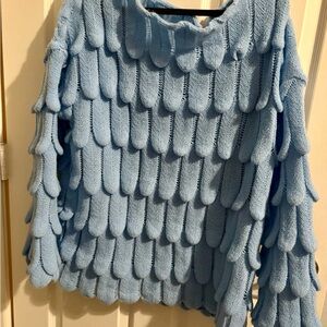 72 - blue funky crochet sweater